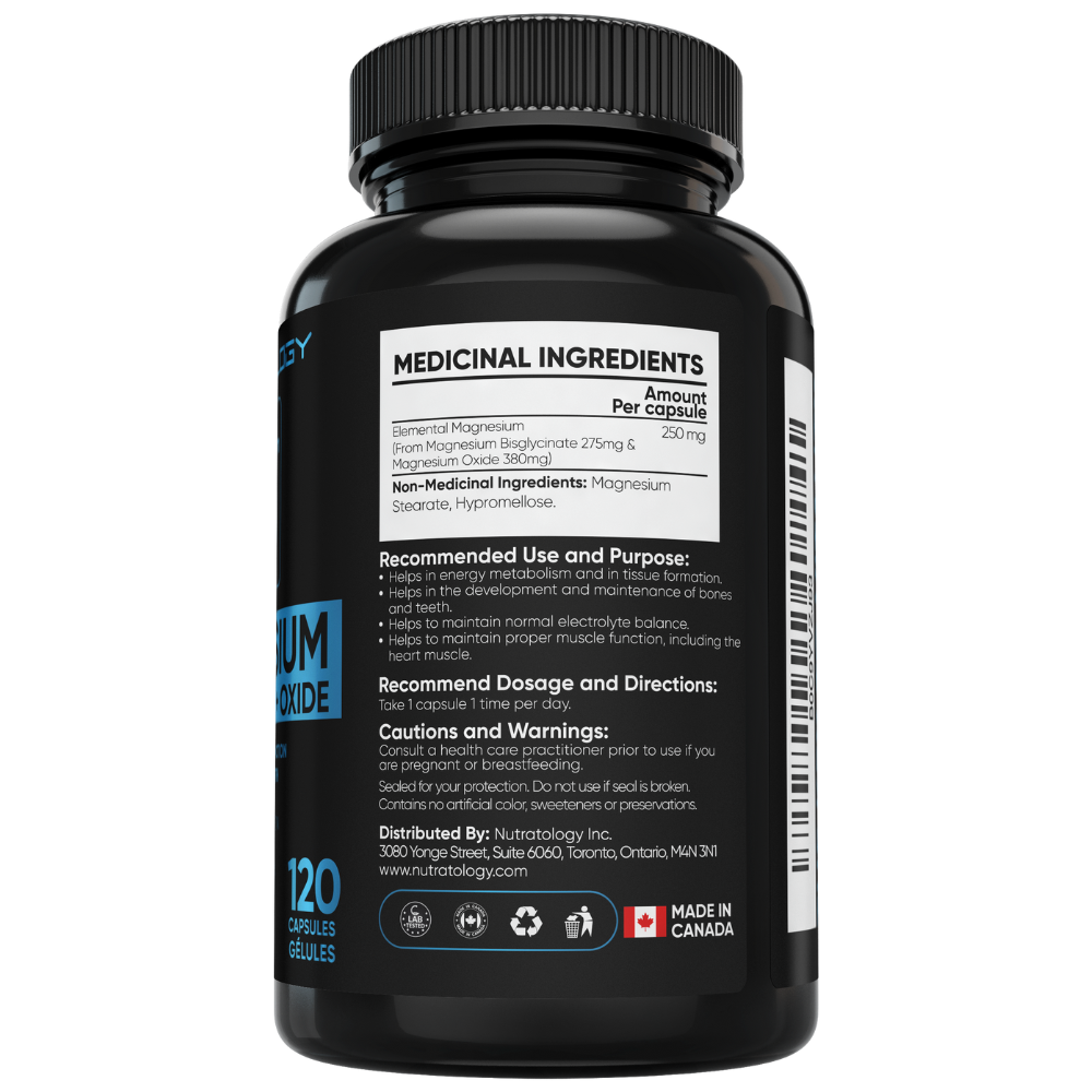 Nutratology Magnesium Bisglycinate for Muscle Relaxation - 120 Capsules - ingredients