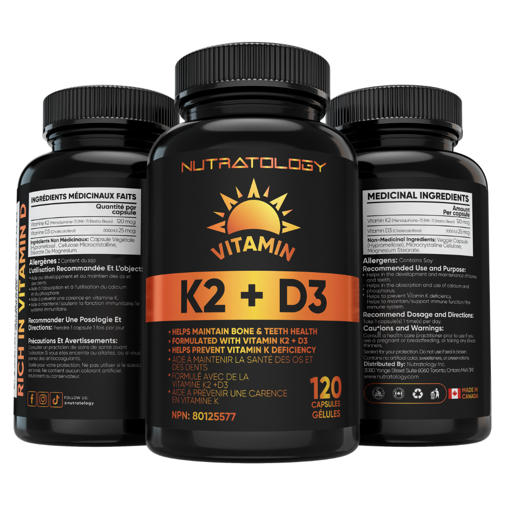 Nutratology Highest Potency Vitamin K2+D3 - 120 Capsules