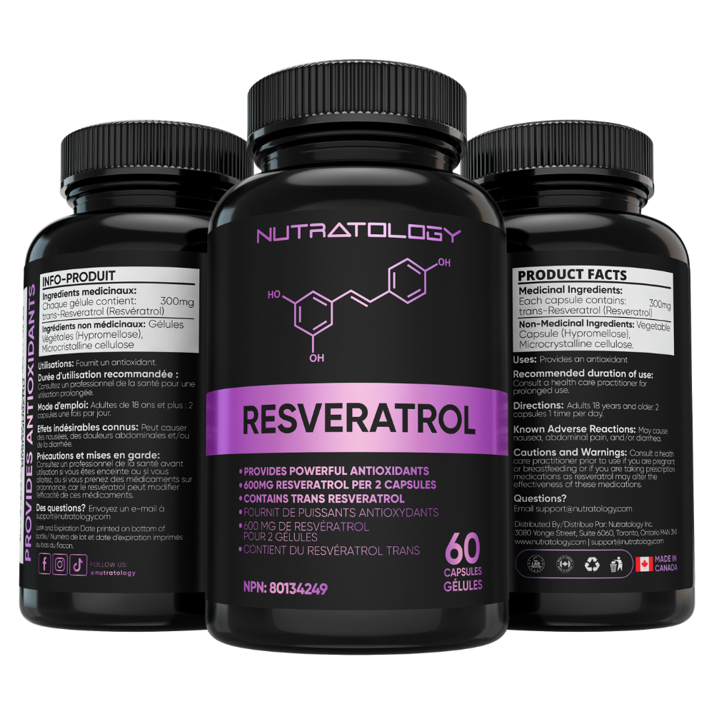 Nutratology Resveratrol Anti-Aging Supplement - 60 Capsules