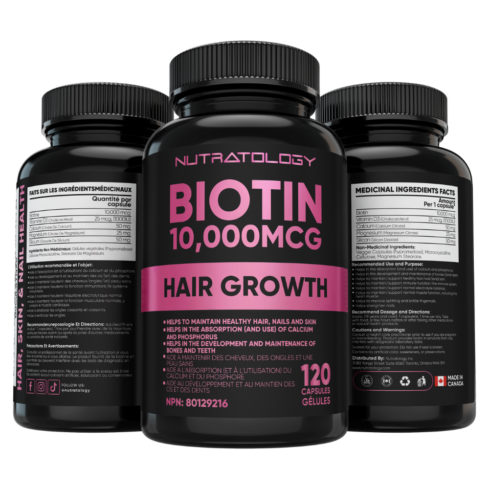 Nutratology Biotin Hair & Nail Supplement for Women - 120 Capsules