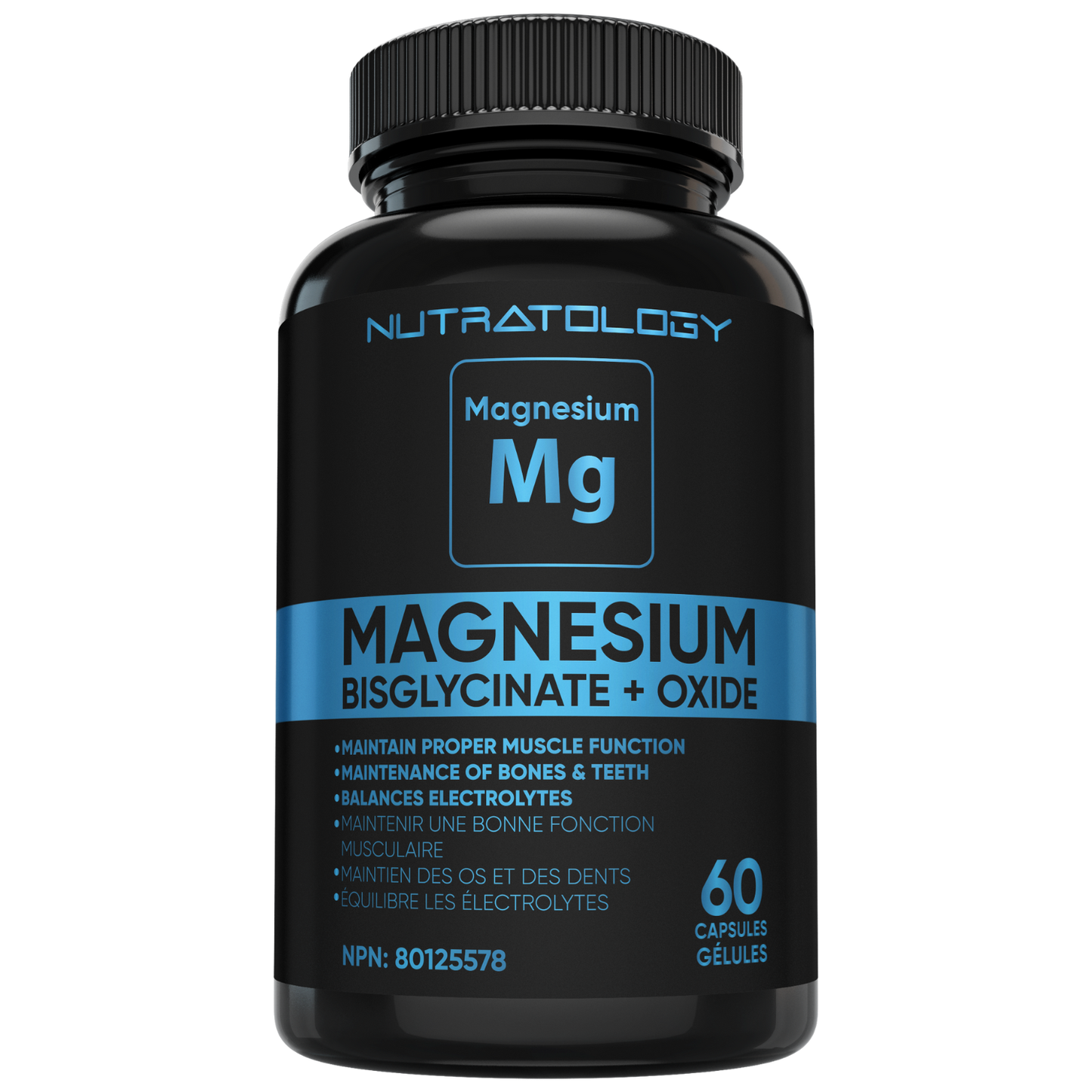 Nutratology Magnesium Bisglycinate for Muscle Relaxation - 60 Capsules