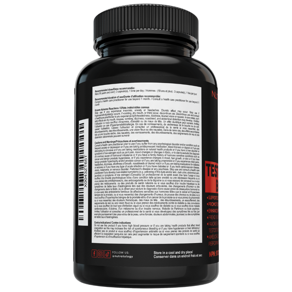 Nutratology Testosterone Booster for Men - 180 Capsules