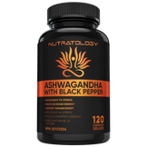 Organic Ashwagandha supplement with Black Pepper - 120 Capsules | Nutratology 