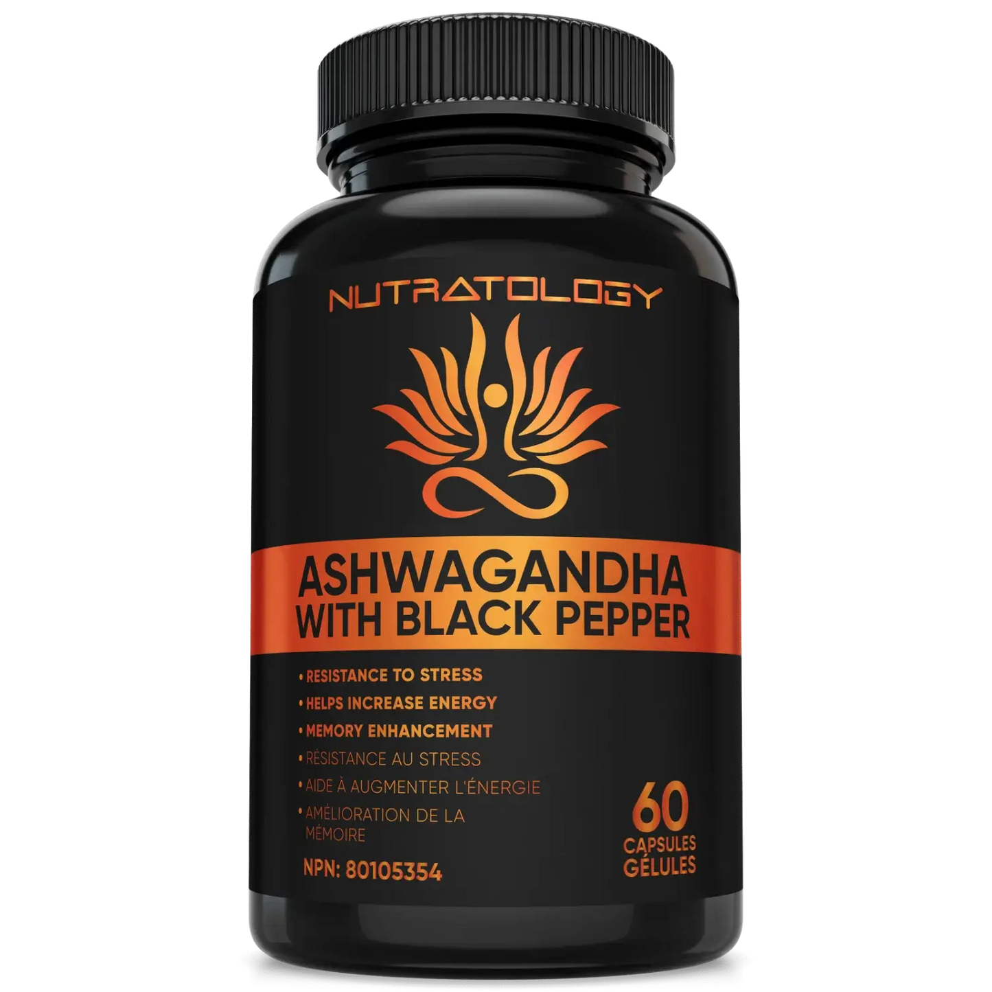 Nutratology Organic Ashwagandha with Black Pepper - 60 Capsules