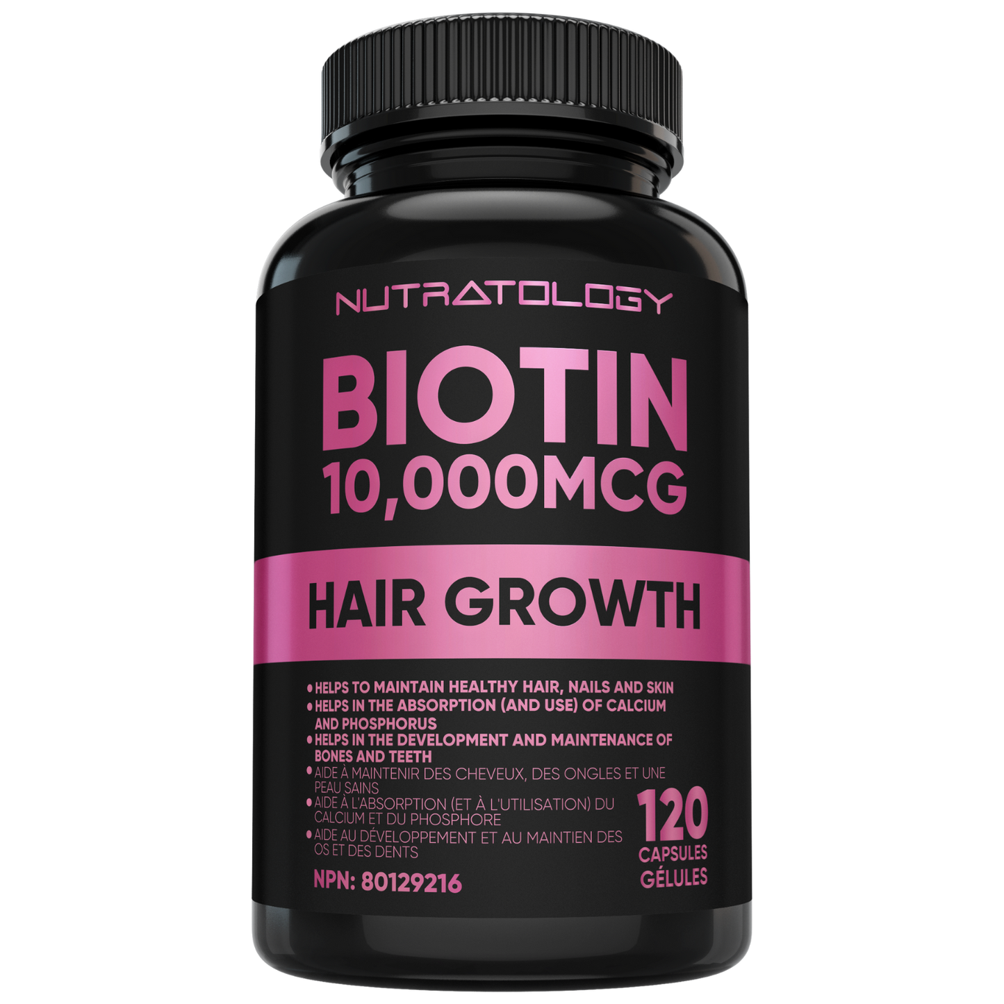 Nutratology Biotin Hair & Nail Supplement for Women - 120 Capsules