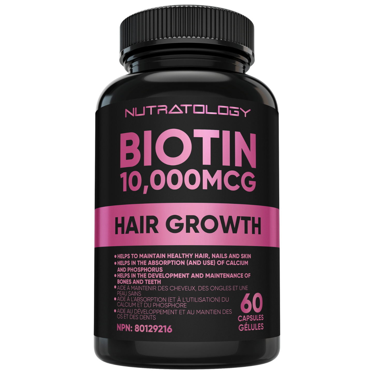 Nutratology Biotin Hair, Skin & Nail Support - 60 Capsules