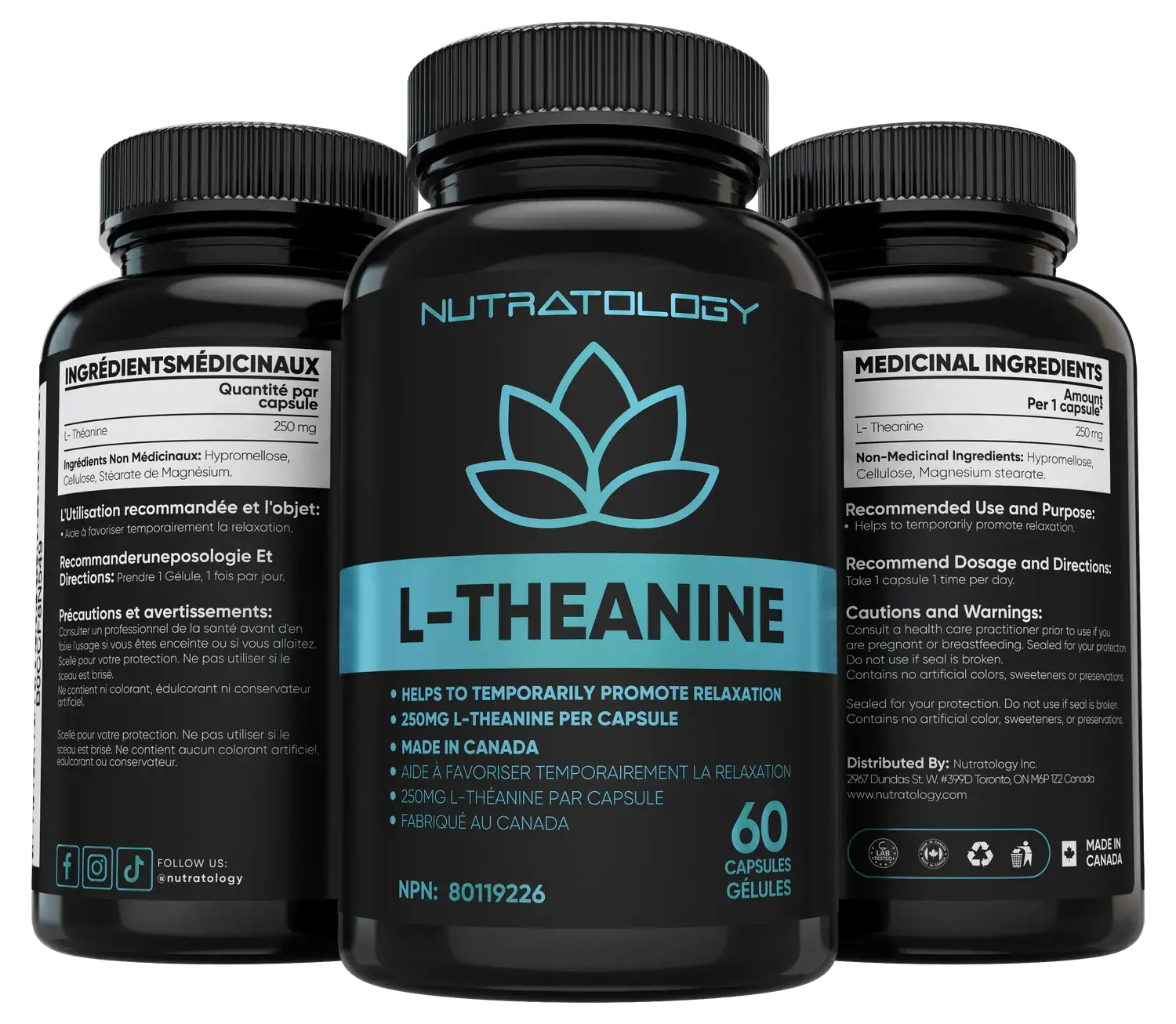Nutratology premium  L-Theanine capsules for  vitality and lasting energy
