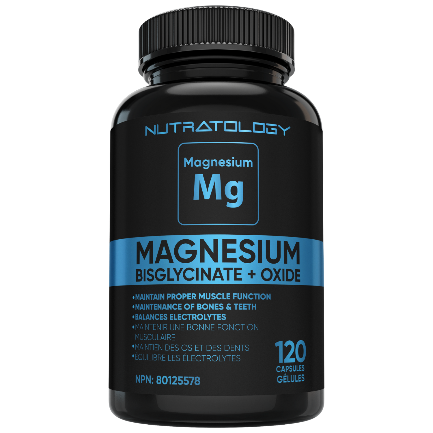 Nutratology Magnesium Bisglycinate for Muscle Relaxation - 120 Capsules