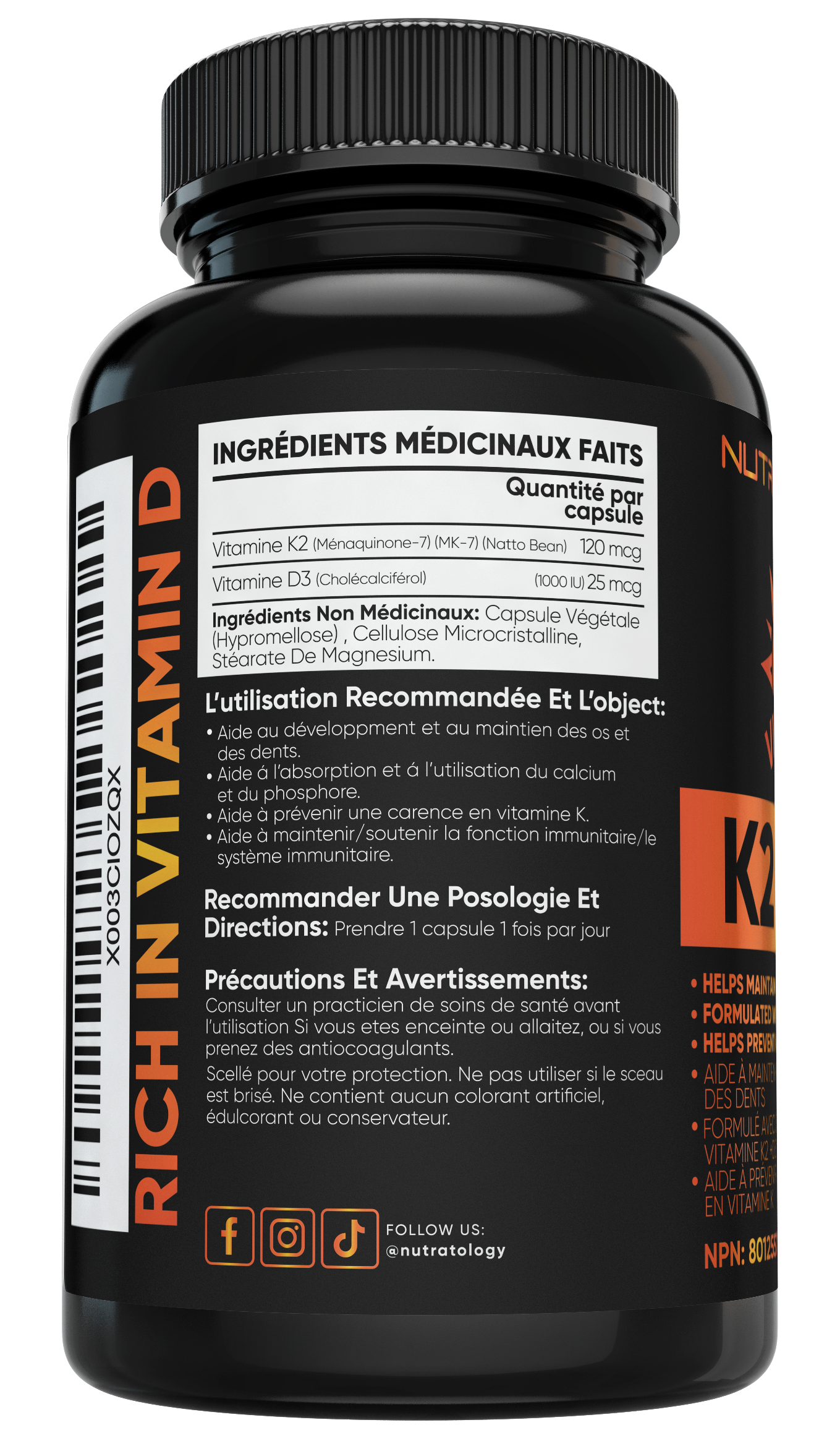 Buy premium Vitamin K2 D3 supplements for Strong Teeth & absorption | Nutratology