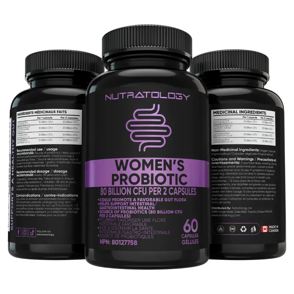 Women's Probiotic capsules for Digestive Health - 60 capsules | Nutratology