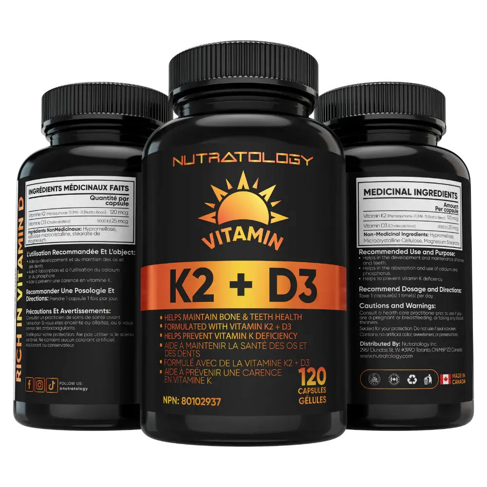 Buy premium Vitamin K2 D3 supplements in Canada | Nutratology