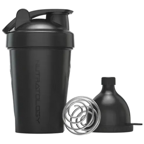 Nutratology Protein Shaker Bottle with Wire Whisk Blender Ball 