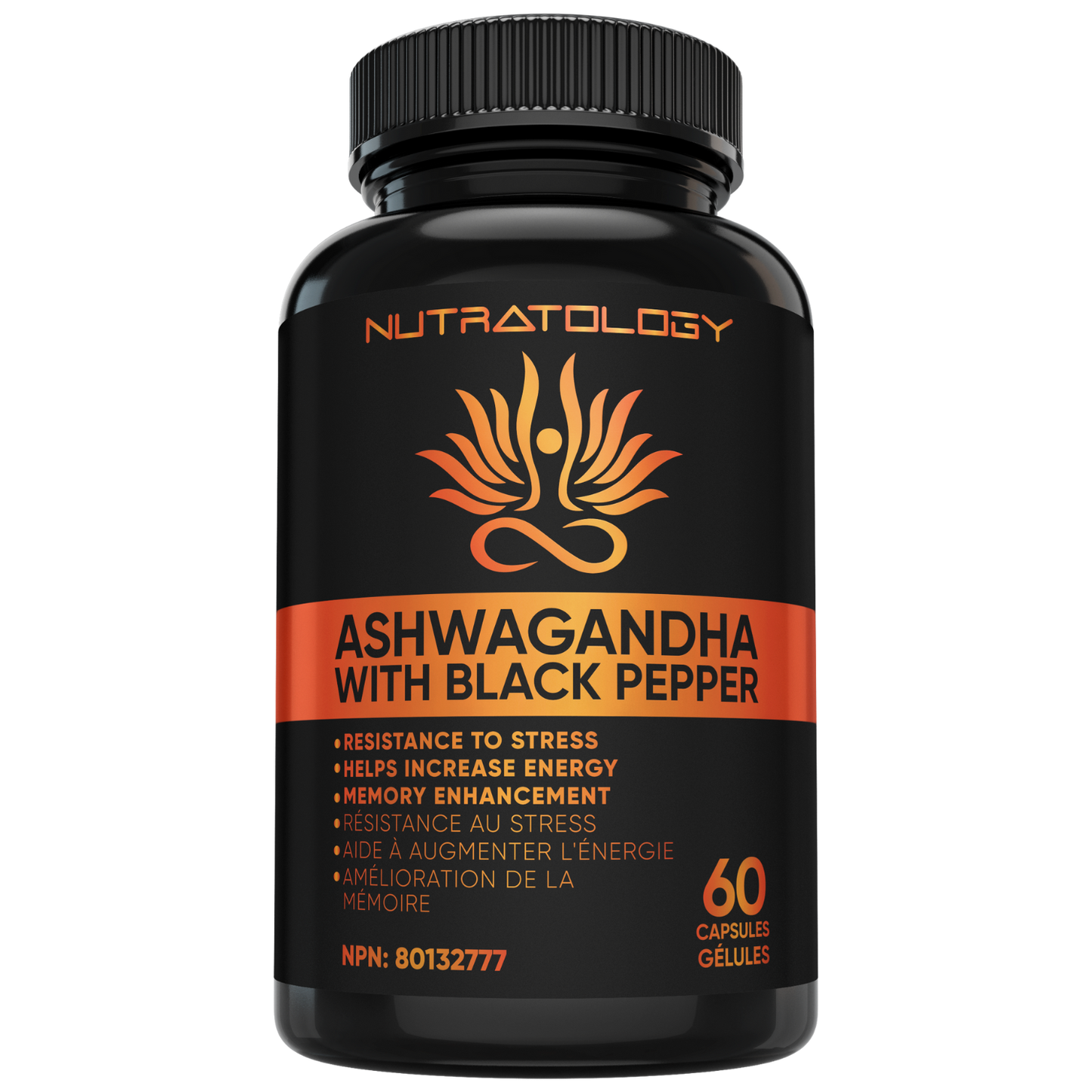 Nutratology Organic Ashwagandha with Black Pepper - 60 Capsules