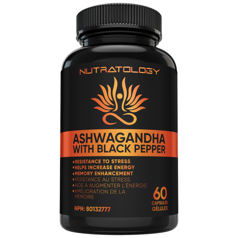 Nutratology Organic Ashwagandha with Black Pepper - 60 Capsules