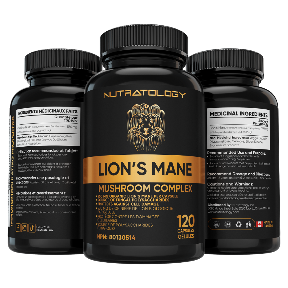 Buy Organic Lion's Mane Mushroom supplements in Canada | Nutratology 