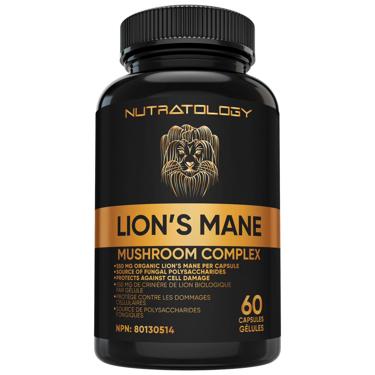 Nutratology Organic Lion's Mane Mushroom Complex - 60 Capsules