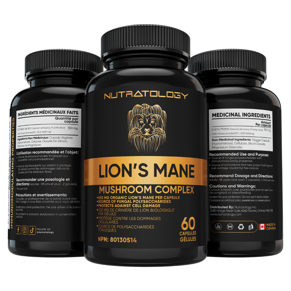 Buy Organic Lion's Mane Mushroom supplements in Canada | Nutratology 