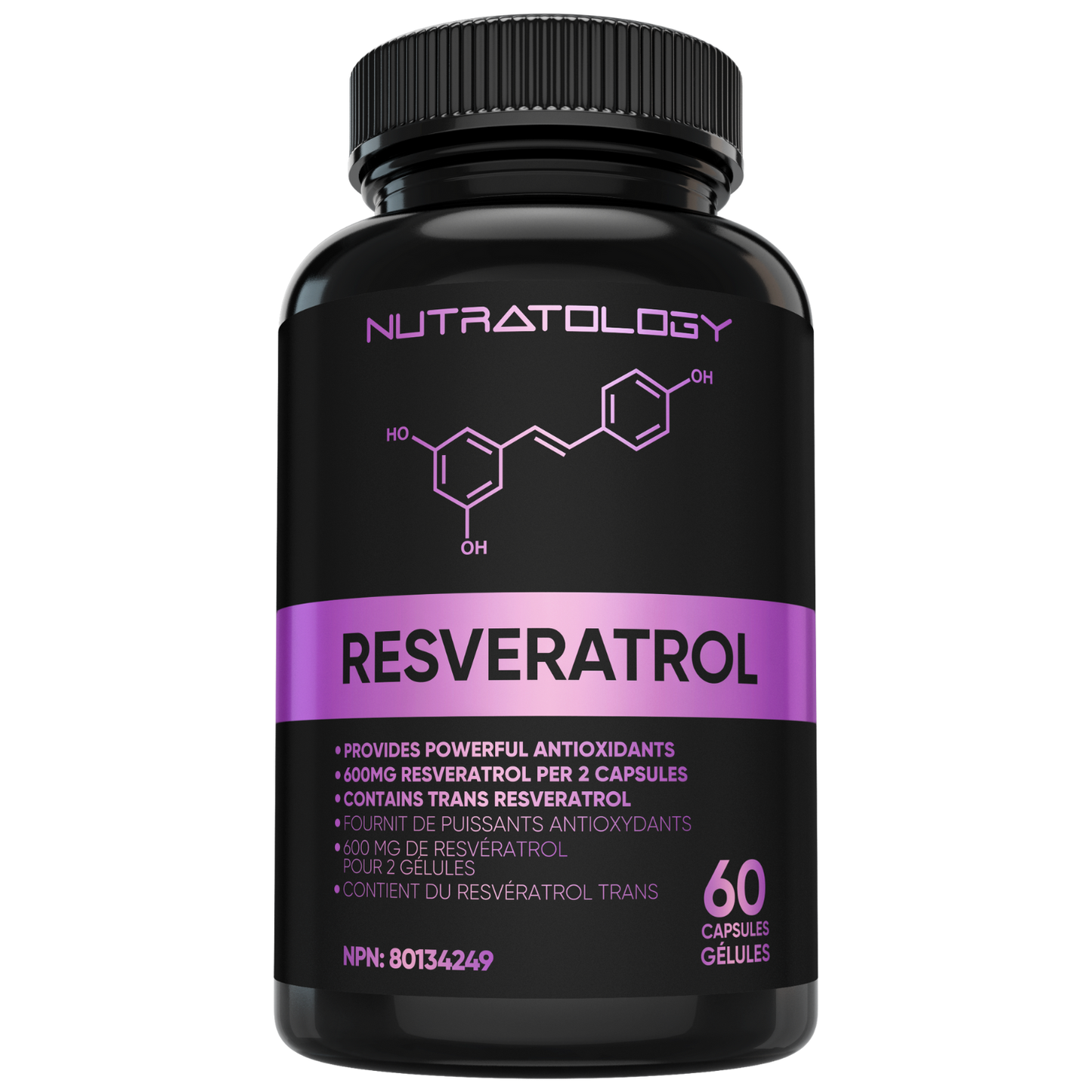 Nutratology Resveratrol Anti-Aging Supplement - 60 Capsules