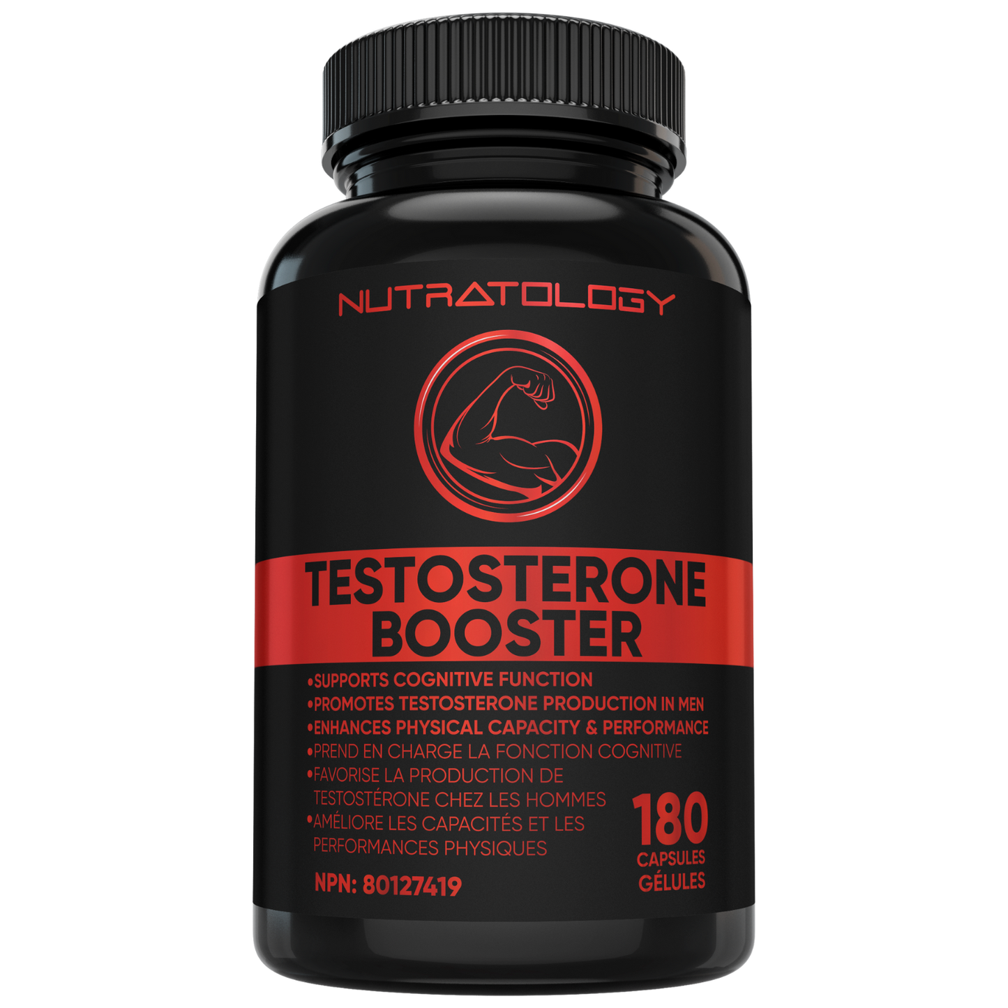 Nutratology Testosterone Booster for Men - 180 Capsules