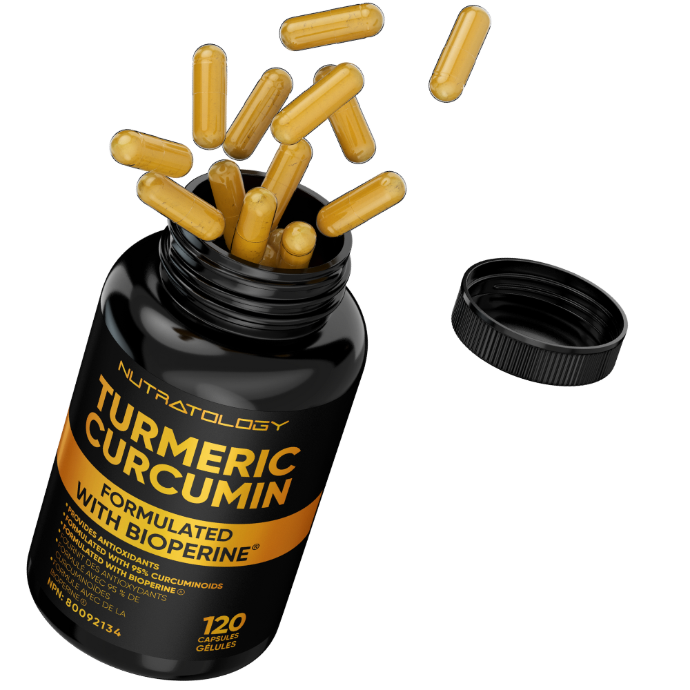 Gluten and GMO free Turmeric Curcumin supplement capsules from Nutratology 